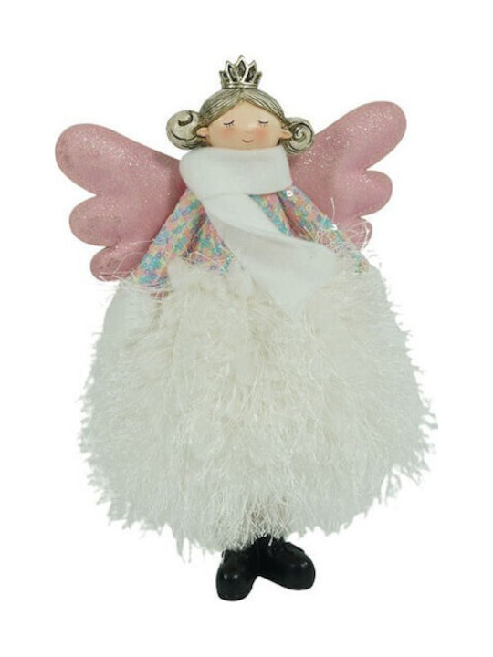 Christmas Angel Ornament Alista Home White Textile 26 Cm