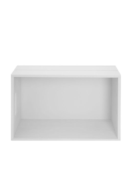 Orion Bamboo White Storage Basket 26x16x11cm