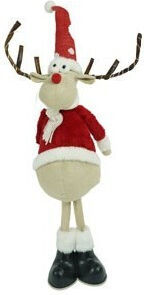 Christmas Reindeer Ornament Alista Home Red White Textile 55 Cm