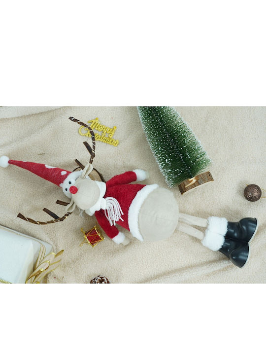 Weihnachtsrentier Schmuck Alista Home Rote Weiße Textil 55 Cm