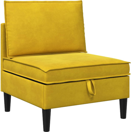 Ecksofa Samt mit Stauraum Gelb 210x140x82cm