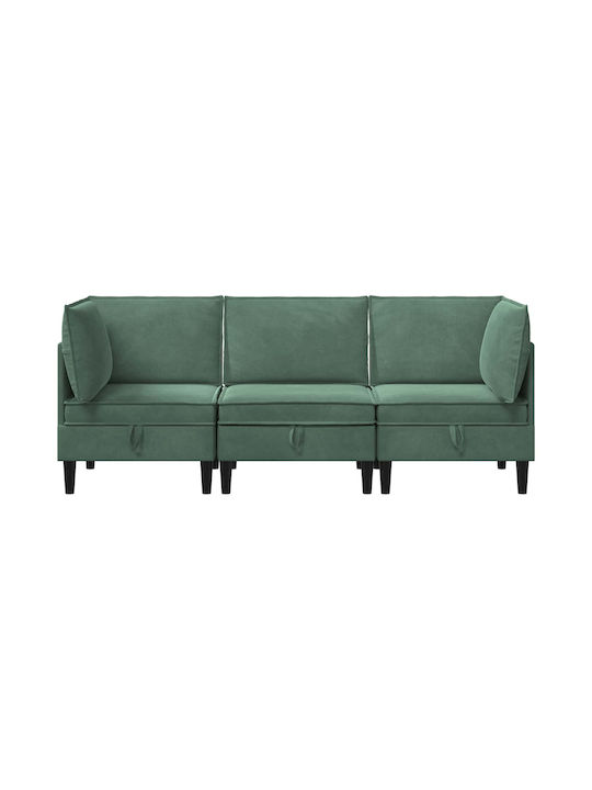 Dreisitzer Samt Sofa mit Stauraum Blau 210x70x82cm