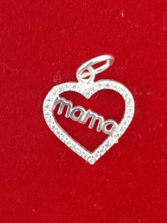 925 Silver Pendant Jolie Silver Women Mother In Heart Design Cubic Zirconia Stones 1.25 G 2 X 1 Cm Silver 925 Silver Pendant Jolie Silver Women Mother In Heart Design Cubic Zirconia Stones 1.25 G 2 X 1 Cm Silver