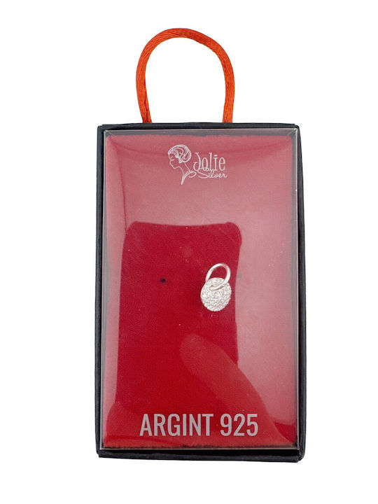 Pandantiv Argint 925 Jolie Monedă Femei Model Cristale Zircon Cubic 0,61 G Design Elegant Fin Culoare Argintie