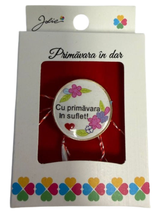 Small Brooch Martisor In Box Jolie Message Design Size 2.5-3 Cm Metal Material Round Flower Pattern Small Brooch Martisor In Box Jolie Message Design Size 2.5-3 Cm Metal Material Round Flower Pattern