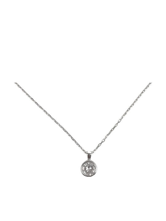 925 Silver Necklace Round Pendant 40 Cm 925 Silver Necklace Round Pendant 40 Cm