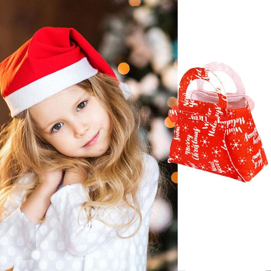 Alista Home Geantă Din Țesătură Pentru Cadou Tematică Crăciun Roșie 13x6x12cm
