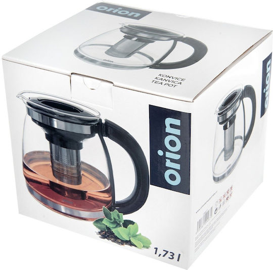 Orion Glass Teapot with Filter Transparent 1730ml