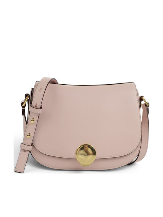 Leder Damen Schultertasche Rosa