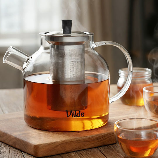 Vilde Τσαγιέρα με Φίλτρο Γυάλινη Διάφανη 1200ml