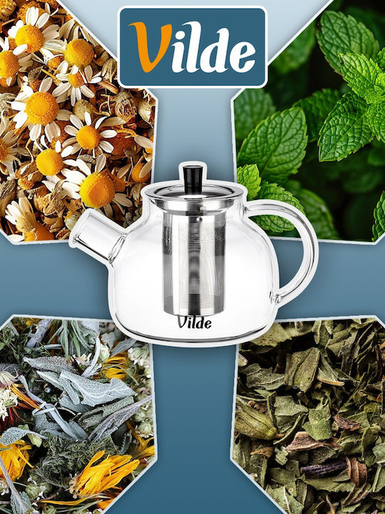 Vilde Vilde Teekanne mit Filter Glas Transparent 850ml