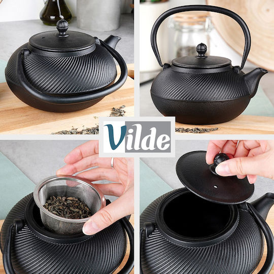 Vilde Cast Iron Teapot Set with Filter 1000ml 8 Pieces