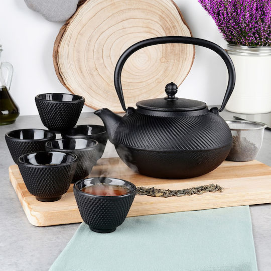 Vilde Tea Set with Mug and Filter Cast Iron Black 1000ml 8 Pieces