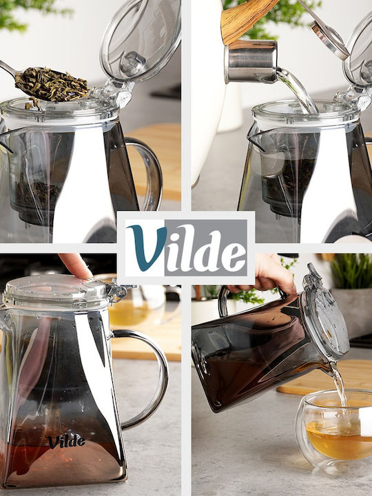 Vilde Τσαγιέρα με Φίλτρο Γυάλινη Διάφανη 880ml