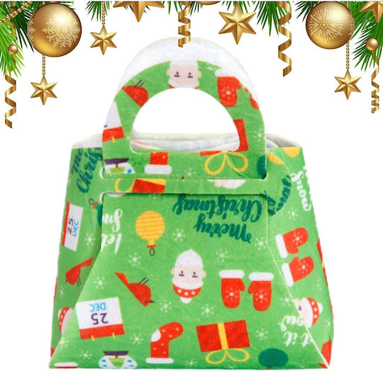 Alista Home Geantă Din Țesătură Pentru Cadou Tematică Crăciun Verde 13x6x12cm