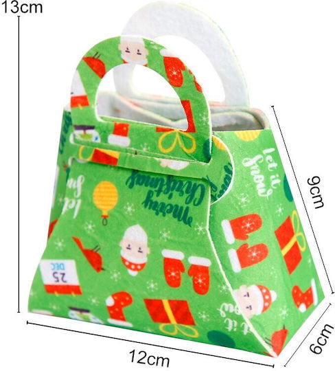 Alista Home Geantă Din Țesătură Pentru Cadou Tematică Crăciun Verde 13x6x12cm