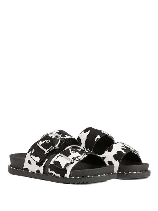 Tiffosi Leather Women's Flat Sandals Black