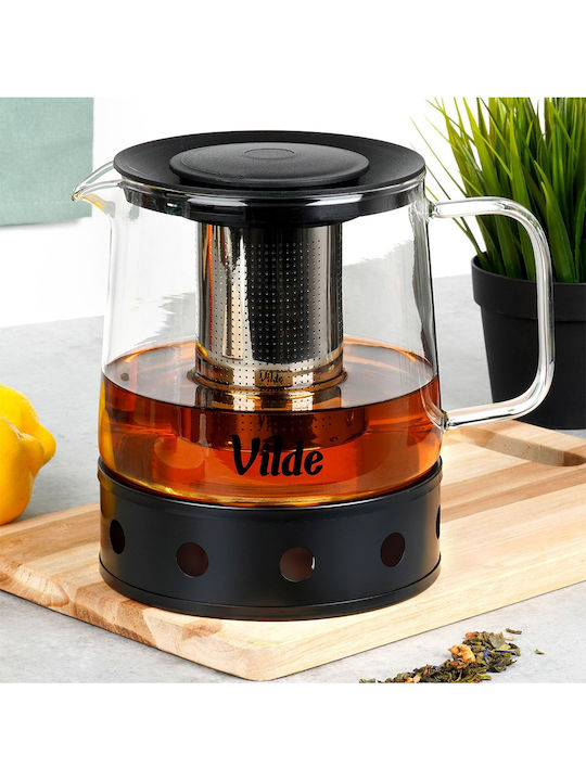 Vilde Σετ Τσαγιού με Φίλτρο Γυάλινο Διάφανη 250ml 7τμχ