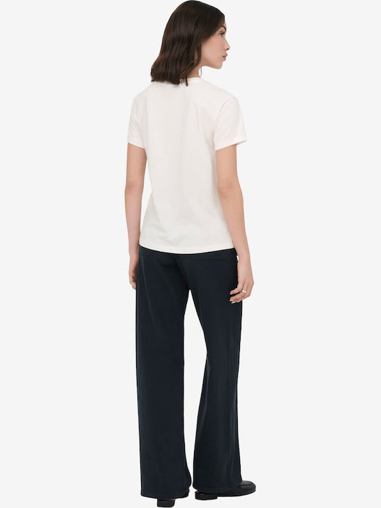 Damen Bluse Baumwolle Kurzärmelig Weiß