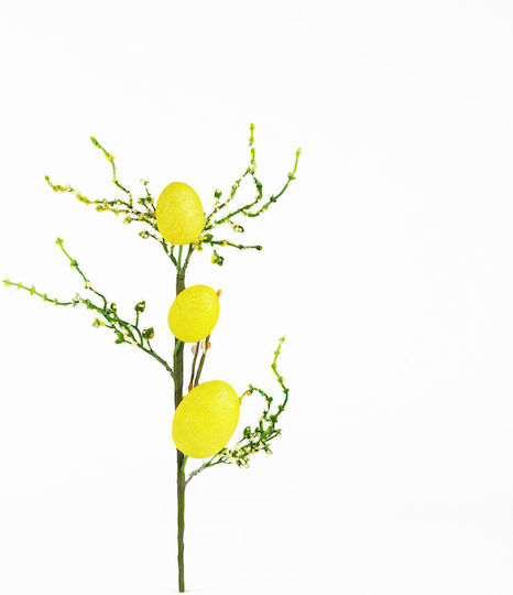 Easter Decorative Branch Shiny Yellow Eggs 40x16 Cm