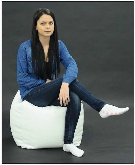 Multifunctional Bean Bag Chair Stool White 40x40x40cm