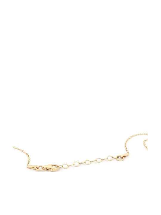 Necklace From 14K Gold With Zircon