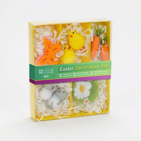 Osterdekorationen & Ornamente Set Mischung Kaninchen Küken Karotte Blumen 2 Modelle