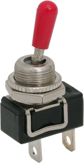 Set 5 Comutatoare On-Off 3A 250V Metalice Cu Manetă Protecție Roșie Set 5 Bucăți