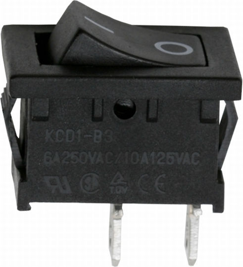 Set 10 On-off Rocker Switches 250v 6a Spst Panel Switch 2 Pins Black Color Set 10 Pieces