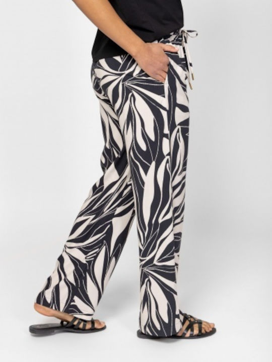 Heavy Tools Damen Stoffhose in Creme/Schwarz Heavy Tools Damen Stoffhose in Creme/Schwarz