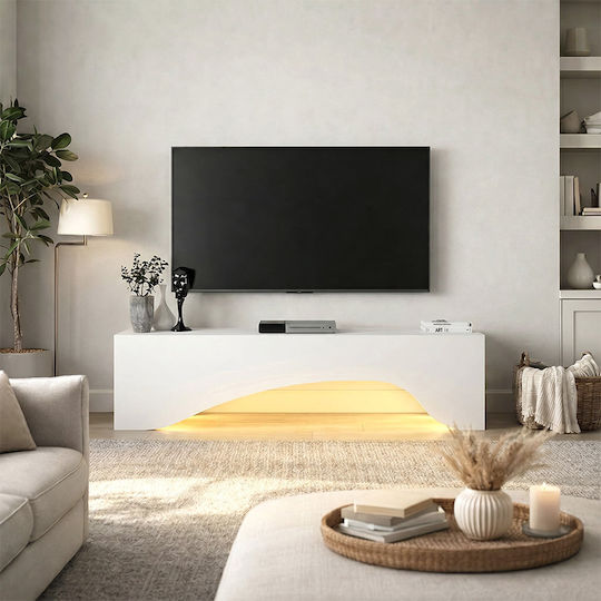Елемент За Телевизор Mara с LED Осветление Бял М150xД31.4xВ40cm