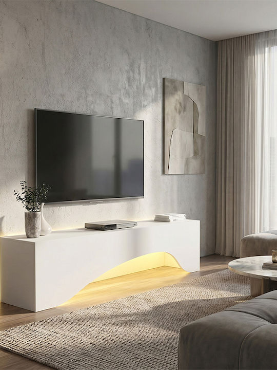 Έπιπλο Τηλεόρασης Mara με Φωτισμό LED Λευκό Μ150xΠ31.4xΥ40cm