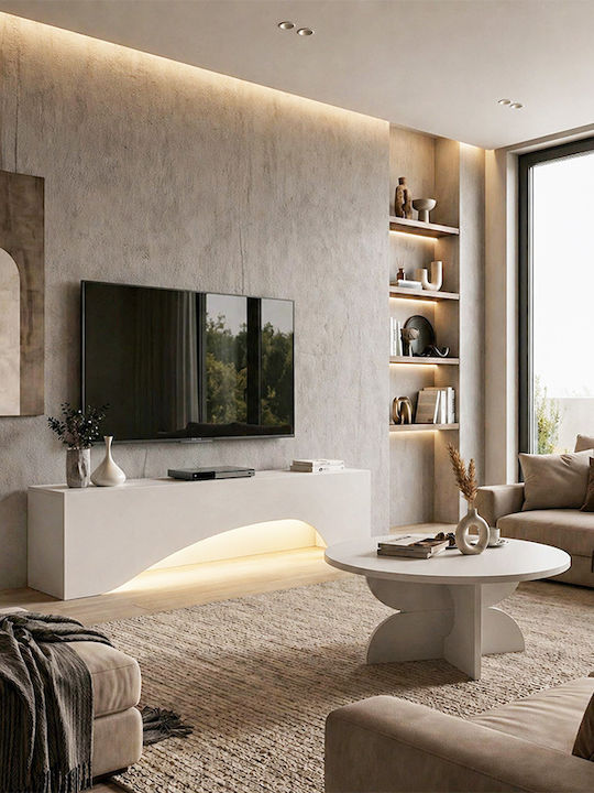 Έπιπλο Τηλεόρασης Mara με Φωτισμό LED Λευκό Μ150xΠ31.4xΥ40cm