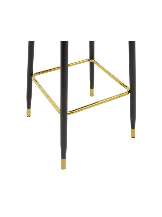 Taburet Bar cu Spătar Metalic Casenio Bej 2 Bucăți 48x50x107 cm