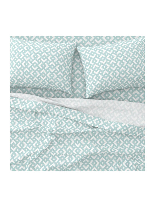 Astron Italy Chiara Set Bed Sheets King Size with Rubber Hugger 260x280cm Petrol Blue 4 Pieces