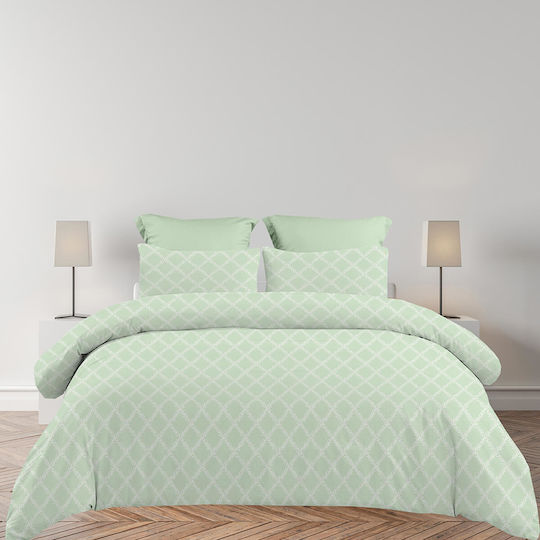Astron Italy Lucia Σετ Σεντόνια King Size με Λάστιχο 260x280εκ. Olive (4τμχ)