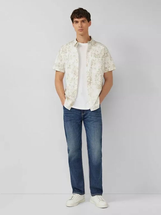 Short Sleeve Shirt in Narrow Fit Beige
