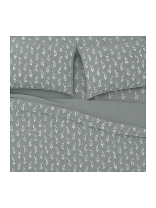 Astron Italy Vivian Set Bed Sheets King Size with Rubber Hugger 260x280cm Gray (4 Pieces)
