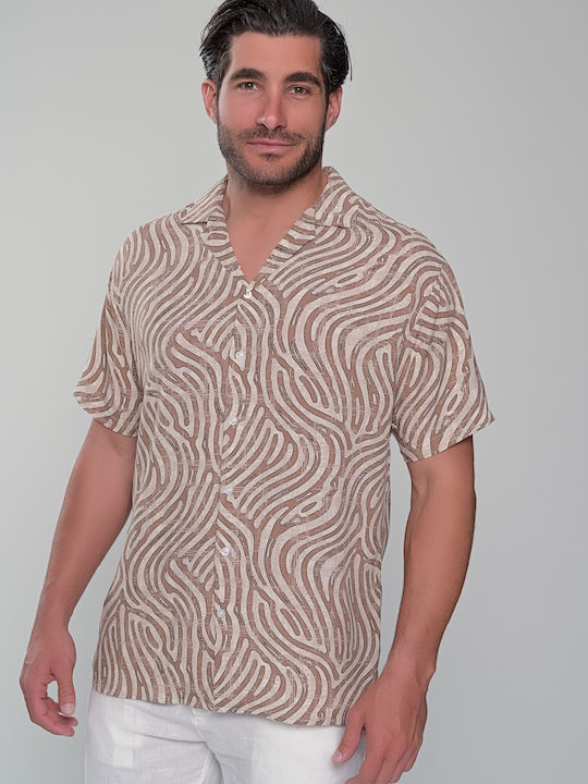 Waves Short Sleeve Shirt Beige