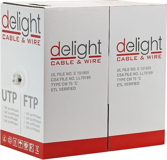 Set 305 Cablu Utp Cat5e 305m Cca 24awg Internet Rețea Gri Pvc Solid Ethernet