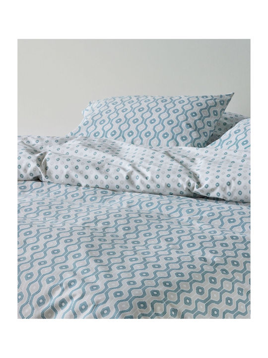 Kentia Trubi Σετ Σεντόνια King Size 270x270εκ. Μπλε (4τμχ)
