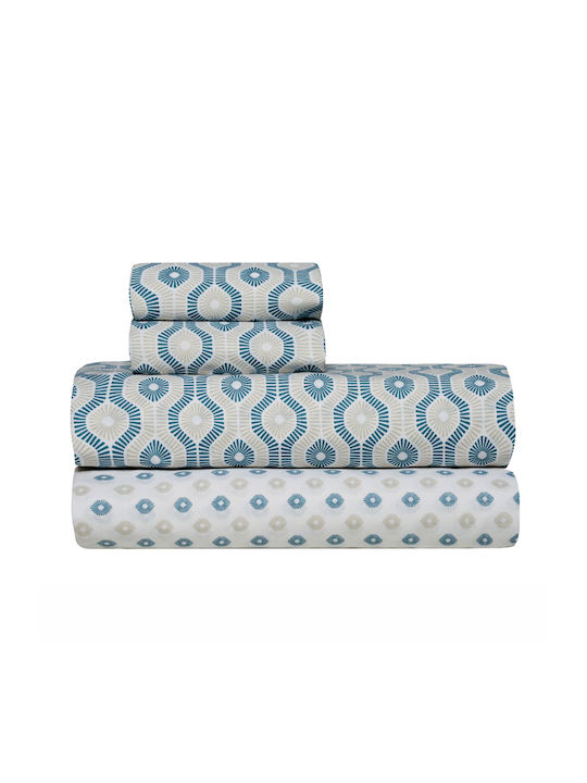 Kentia Trubi Σετ Σεντόνια King Size 270x270εκ. Μπλε (4τμχ)