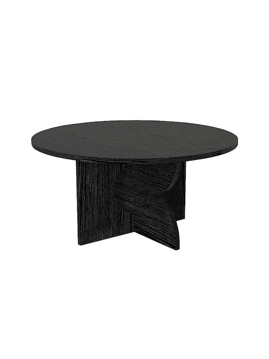 Round Side Table Mara Wooden Sencron Black W75xL75xH36.8cm