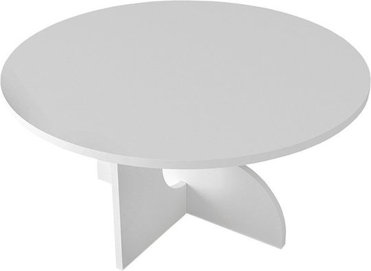 Round Side Table Mara Wooden White W75xL75xH36.8cm