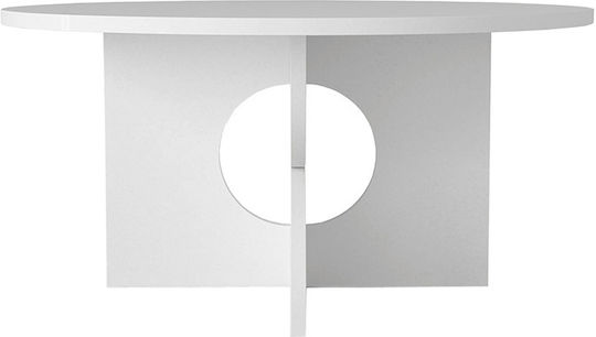 Round Side Table Mara Wooden White W75xL75xH36.8cm