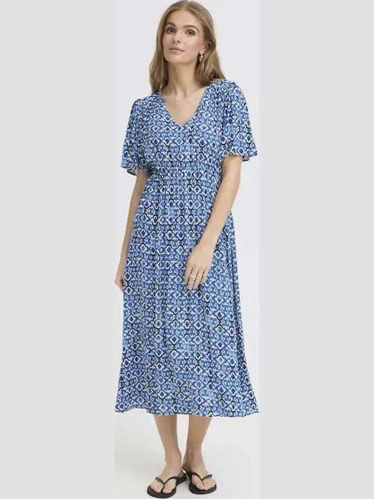 Καλοκαιρινό Midi Φόρεμα Sodalite Blue Ikat
