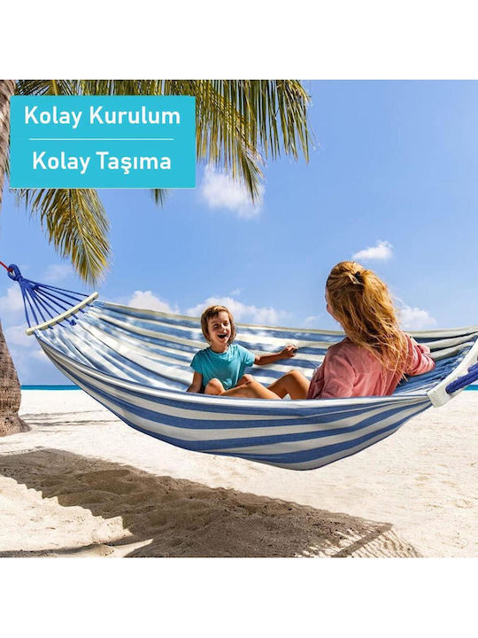 SteweHome Double Fabric Blue Hammock 260x150cm