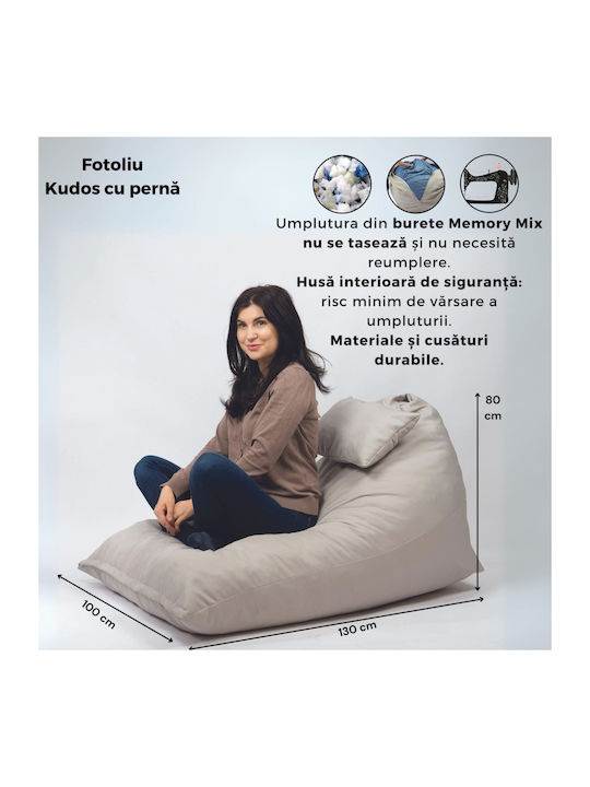 Fotolii Puf Bolster Impermeabil Bej 130x100x80cm