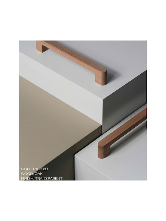 Finetto Furniture Handle Made of Oak Wood with Hole Centers 160mm 273-UPR0076#16