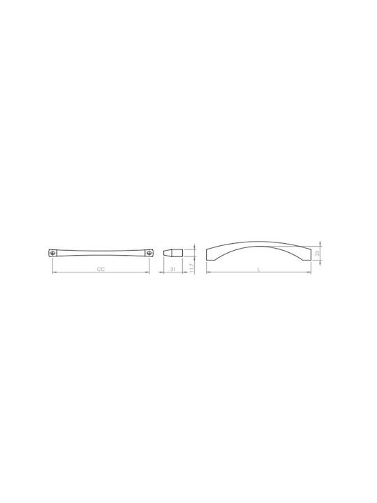 Finetto Möbelgriff aus Eichenholz mit Lochabstand 128mm 273-UPR0006#12